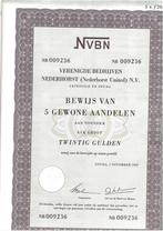 Aandelen verenigde Nederhorst te Gouda nov 1969, Postzegels en Munten, Aandelen en Waardepapieren, Ophalen of Verzenden, 1950 tot 1970