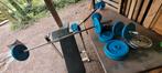 Benchpress, barbells en halterschijven, Sport en Fitness, Ophalen, Gebruikt, Borst