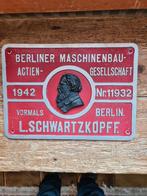 Aluminium Plaat Berliner Maschinenbau 1942, Ophalen of Verzenden, Landmacht, Duitsland, Overige typen