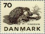 DENEMARKEN 4 - Dieren: zoogdieren (egel), Postzegels en Munten, Ophalen of Verzenden, Postfris, Dier of Natuur