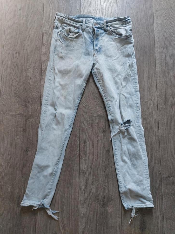 Vintage Skinny Fit Jeans Rock-Stijl 32/30, Kleding | Heren, Spijkerbroeken en Jeans, Gedragen, W32 (confectie 46) of kleiner, Blauw