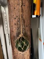 Groene glazen drijver met touw, Ophalen of Verzenden, Gebruikt