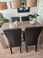 Eethoek: Tafel + 4 Stoelen (Weinig Gebruikt), Overige materialen, Zo goed als nieuw, 150 tot 200 cm, Modern