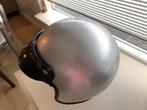 Scooter of brommer helm zilverkleur met zonneklep, Ophalen of Verzenden, Gebruikt, Large, Onbekend