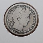 half dollar 1908 amerika, Postzegels en Munten, Munten | Amerika, Verzenden, Noord-Amerika, Losse munt, Zilver