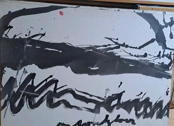 Anton Heyboer groot abstract schilderij op doek  beschikbaar voor biedingen