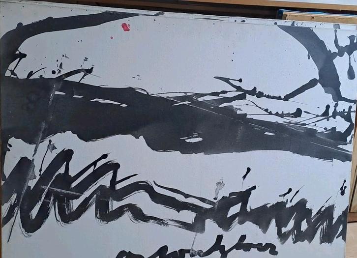 Anton Heyboer groot abstract schilderij op doek, Antiek en Kunst, Kunst | Schilderijen | Modern, Ophalen of Verzenden