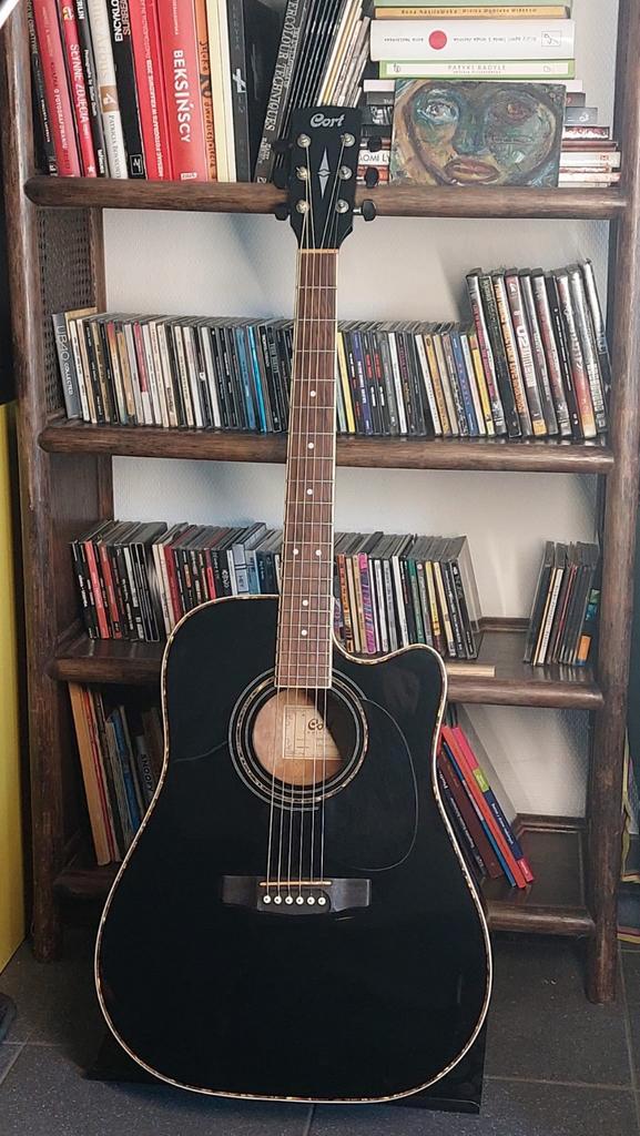 Cort AD880CE BK Elektro-Akoestische Gitaar + Hoes, Muziek en Instrumenten, Snaarinstrumenten | Gitaren | Akoestisch, Zo goed als nieuw