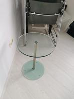 Bijzettafel glas TEAB!!, Huis en Inrichting, Tafels | Bijzettafels, Minder dan 55 cm, Gebruikt, Rond, Glas