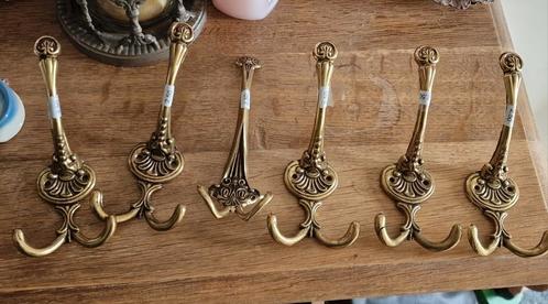 6 messing kledinghaken., Huis en Inrichting, Woonaccessoires | Kapstokken, Zo goed als nieuw, Minder dan 100 cm, Metaal, Ophalen of Verzenden
