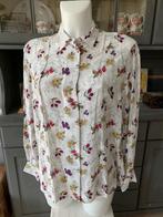Vintage retro oversized blouse overhemd maat S, Gedragen, Ophalen of Verzenden, Wit, Maat 36 (S)