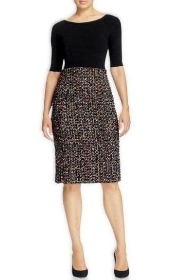 Escada jurk maat 44 - Zwart met multicolor bouclé beschikbaar voor biedingen