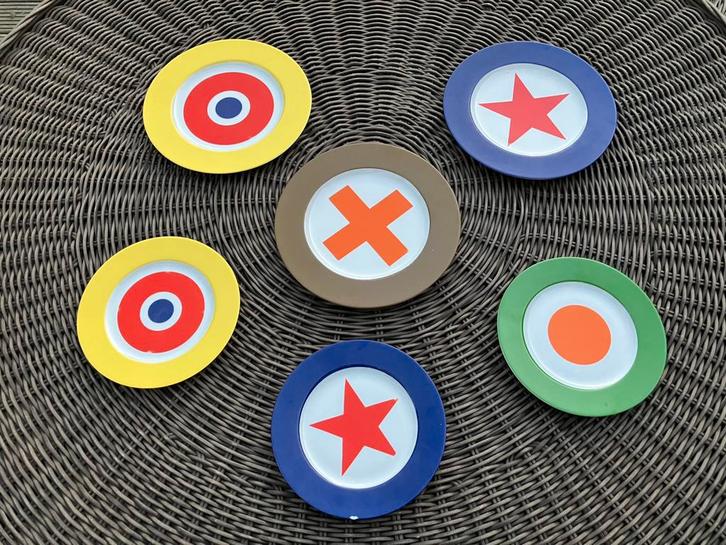 6  porceleinen borden - JC de Castelbajac, Antiek en Kunst, Antiek | Keramiek en Aardewerk, Ophalen of Verzenden