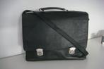 Zwarte leren heren aktetas, Ophalen, 15 inch, Zo goed als nieuw, Aktetas