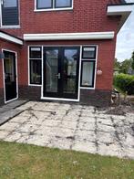 kozijn met openslaande tuindeuren met zijlichten, Doe-het-zelf en Verbouw, Kozijnen en Schuifpuien, Ophalen, Gebruikt, Inclusief glas