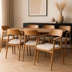 Luxe Teakhouten Armstoelen - Set van 6 - Nieuw!, Ophalen, Hout, Bruin, Nieuw