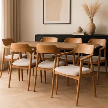 Luxe Teakhouten Armstoelen - Set van 6 - Nieuw! beschikbaar voor biedingen