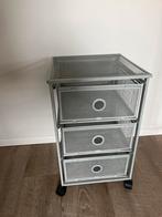 Ijzeren bureaukastje met 3 lades, Minder dan 50 cm, Gebruikt, Ophalen of Verzenden, 3 of 4 laden