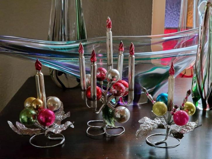 Vintage Kerst Tafelstuk Mercury glas Jaren 50.€30= €20= €20=, Diversen, Kerst, Ophalen of Verzenden