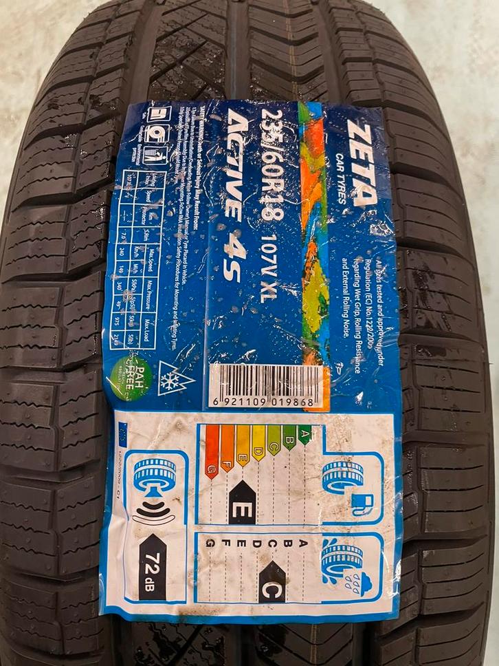 235/60R18 107V Zeta Active 4S nieuwe all season banden 2, Auto-onderdelen, Banden en Velgen, Band(en), All Season, 18 inch, 235 mm