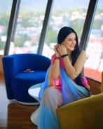 Prachtige Bollywood Saari - Alia Stijl, Ophalen of Verzenden, Nieuw, Maat 38/40 (M), Overige kleuren