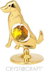 24K Gold plated Hond Met heldere transparante BOHEMIA krista, Nieuw, Ophalen of Verzenden, Mvm detalhandel, PJMINK@CASEMA.NL