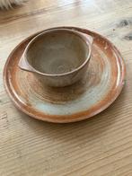 Gres bord en kommetje, Ophalen, Gebruikt, Schaal, Rond