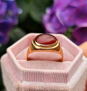 22k goud ring met agaat steen beschikbaar voor biedingen