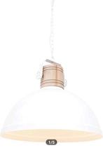 Hanglamp wit/hout, Ophalen of Verzenden, Nieuw, Metaal, 75 cm of meer