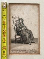 kleine oude antieke ets gravure Boerin, Ophalen of Verzenden