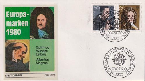 Duitsland 1980 EUROPA Herdenken Leibnis en Magrus S150, Postzegels en Munten, Postzegels | Eerstedagenveloppen, Onbeschreven, Europa