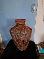 Grote rieten mand vaasmodel, Overige kleuren, 50 tot 75 cm, Ophalen of Verzenden, Glas