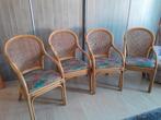 4 Rotan stoelen nog in nieuwstaat, Huis en Inrichting, Stoelen, Ophalen, Bruin, Massief Rotan, Riet of Rotan