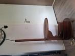 Vintage retro lamp bijzettafel met tijdschriften bak, Huis en Inrichting, Ophalen of Verzenden, Rond, Hout, Minder dan 55 cm