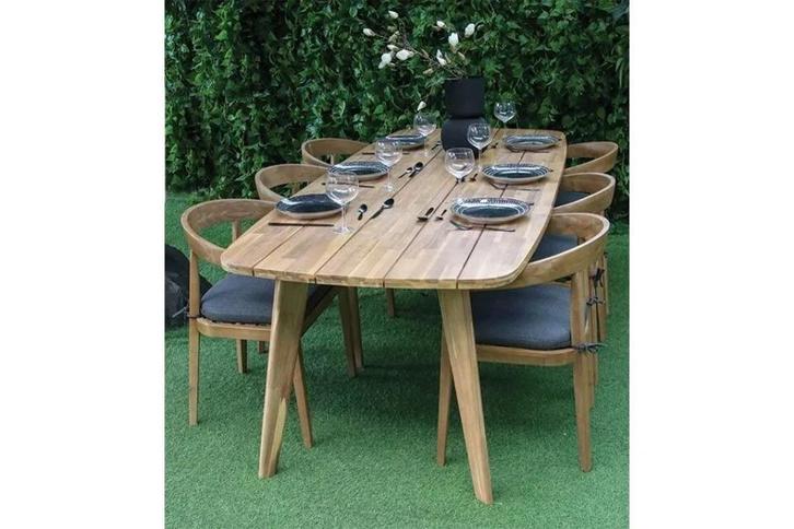 Nieuw uit voorraad | Fonteyn Tuinset Sanjo-Rixos, Tuin en Terras, Tuinsets en Loungesets, Nieuw, Tuinset, Hout, 6 zitplaatsen