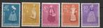 K175 nederland 1958 zomer klederdrachten postfris 707 711, Postzegels en Munten, Postzegels | Nederland, Na 1940, Ophalen of Verzenden