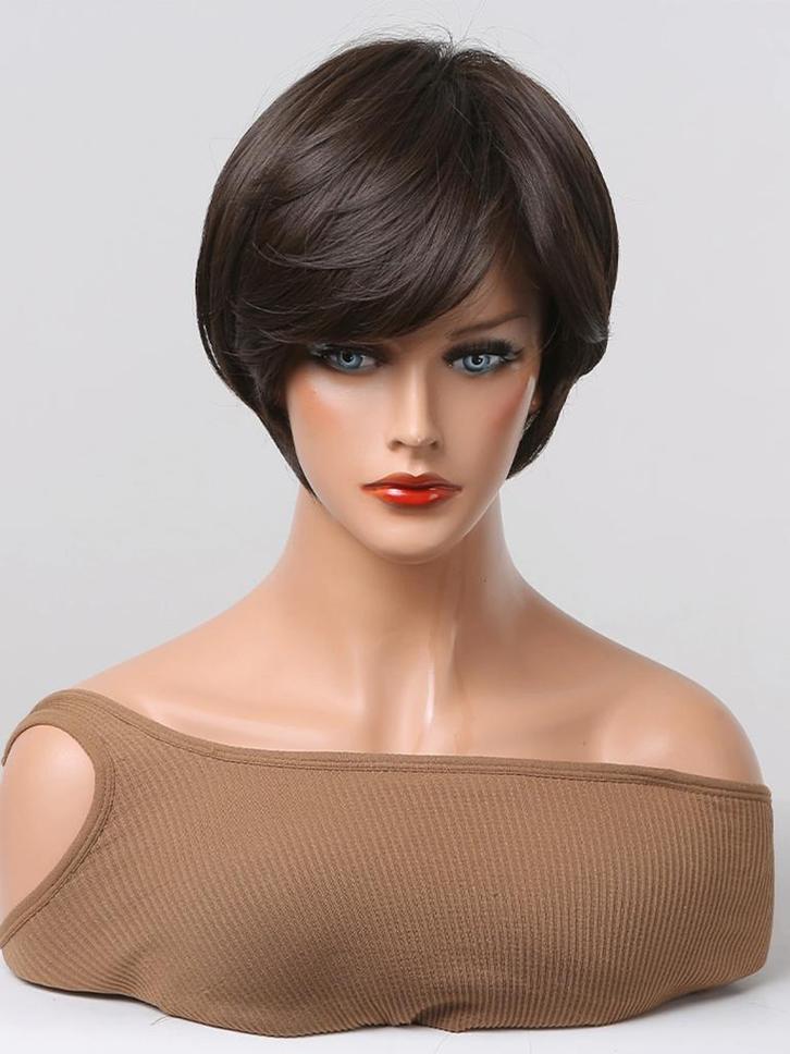 Dames Korte Bruine Pruik Met Pony Haar Vrouwen Haren Bruin, Sieraden, Tassen en Uiterlijk, Uiterlijk | Haarverzorging, Nieuw, Pruik of Haarverlenging