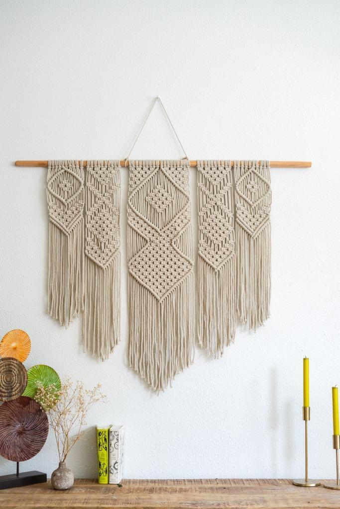 NIEUW handgemaakt macrame wandhanger wandkleed xxl, Huis en Inrichting, Woonaccessoires | Wanddecoraties, Nieuw, Ophalen of Verzenden