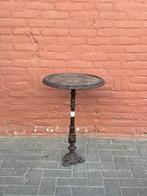Antieke gietijzeren bijzettafel met marmeren plaat, Ophalen of Verzenden