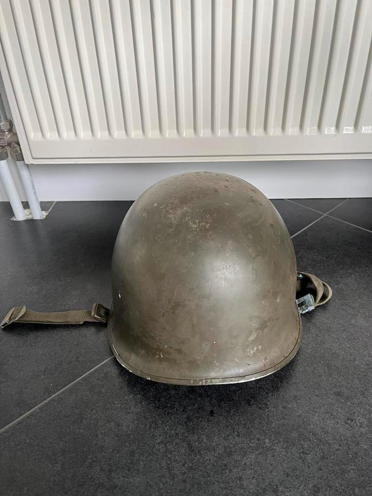 Originele legerhelm met binnenhelm, Verzamelen, Militaria | Tweede Wereldoorlog, Nederland, Ophalen of Verzenden