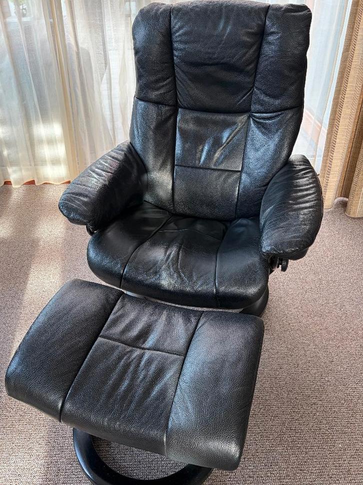 Stressless, Huis en Inrichting, Fauteuils, Zo goed als nieuw, Hout, Leer, 50 tot 75 cm, 75 tot 100 cm, Ophalen