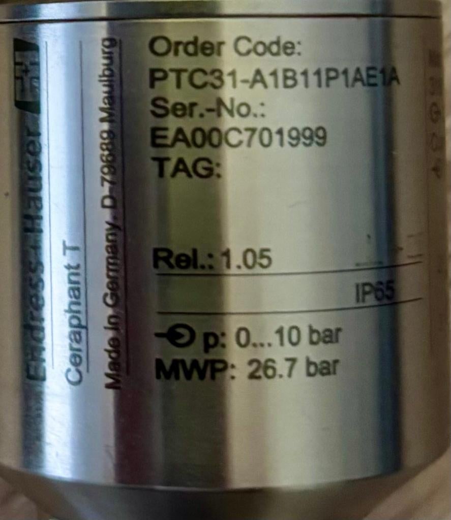 ENDRESS+HAUSER - Druksensor - PTC31 - ENDRESS HAUSER, Ophalen of Verzenden, Zo goed als nieuw