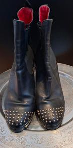 Zwarte leren enkellaarsjes met studs Sacha - Maat 40, Zwart, Lage of Enkellaarzen, Ophalen of Verzenden, Sacha