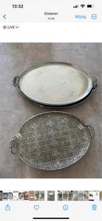 Metalen Dienbladen Set, Ophalen of Verzenden, Gebruikt, Ovaal, Metaal