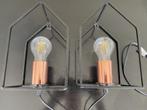 Twee wandlampjes "huisjes", Huis en Inrichting, Lampen | Wandlampen, Ophalen of Verzenden, Zo goed als nieuw, Metaal, Modern