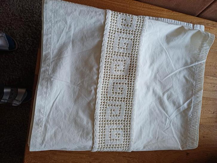 Vintage Vitrage Valletje Crème, Huis en Inrichting, Woonaccessoires | Kussens, Gebruikt, Beige, Rechthoekig, Ophalen of Verzenden