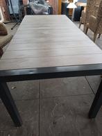 Dining tuintafel 205x90 cm. - Keramiek/Grijs - ZGAN, Tuin en Terras, Tuintafels, Ophalen, Zo goed als nieuw, Rechthoekig, Metaal
