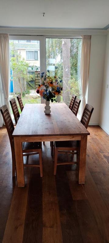 Eettafel met 6 stoelen Teak beschikbaar voor biedingen