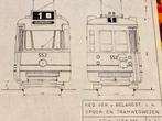 Bolkop Tram 1 (552) Tekening Stadionplein Amsterdam GVBA, Verzamelen, Spoorwegen en Tramwegen, Ophalen of Verzenden, Gebruikt