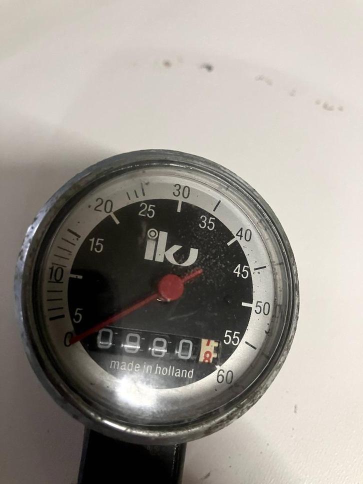 Iku snelheidsmeter mechanisch voor fiets , Fietsen en Brommers, Fietsaccessoires | Fietscomputers, Gebruikt, Snelheidssensor, Ophalen of Verzenden